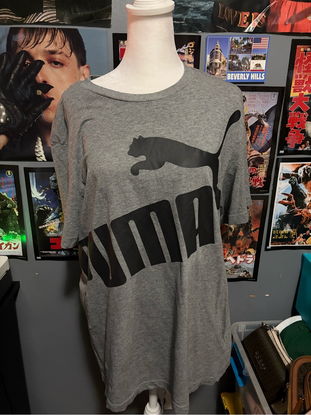 Puma Grey T-Shirt with Black Logo